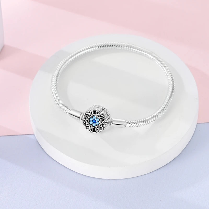 925 Sterling Silver Evil Eye Bracelet with Hand of Fatima | Blue Zircon Protection Charm Jewelry for Women