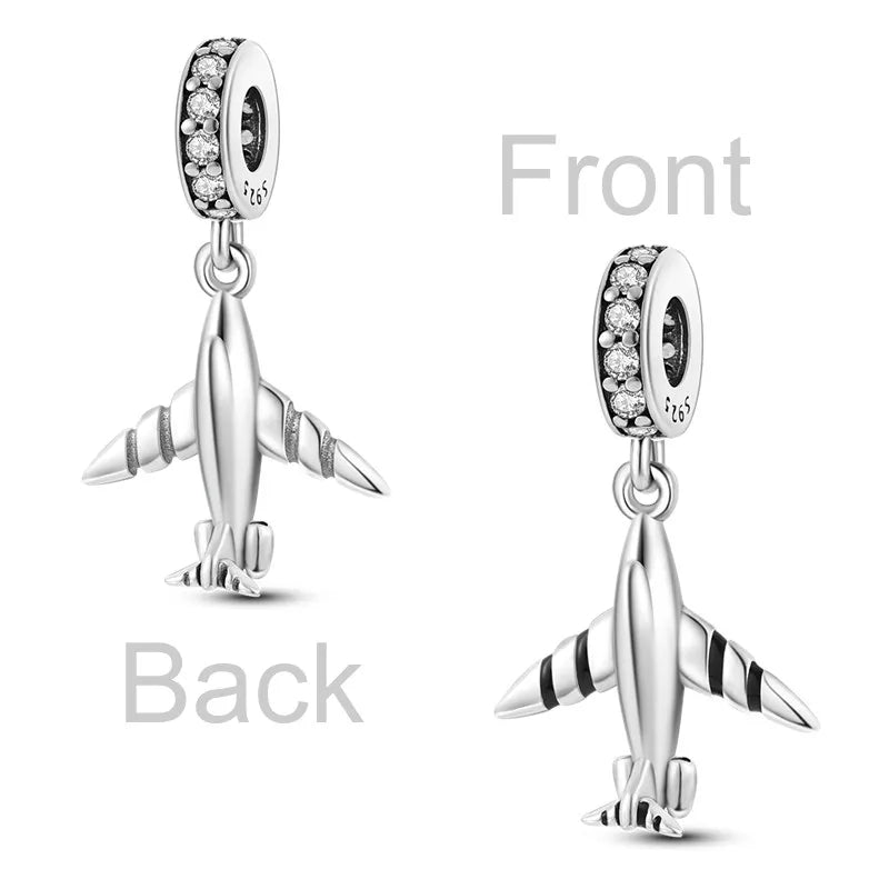 925 Sterling Silver Inlaid Zircon Love Heart & Snake Dangle Charm – Fits Original Pandora Bracelet, Women’s Jewelry Pendant Bead