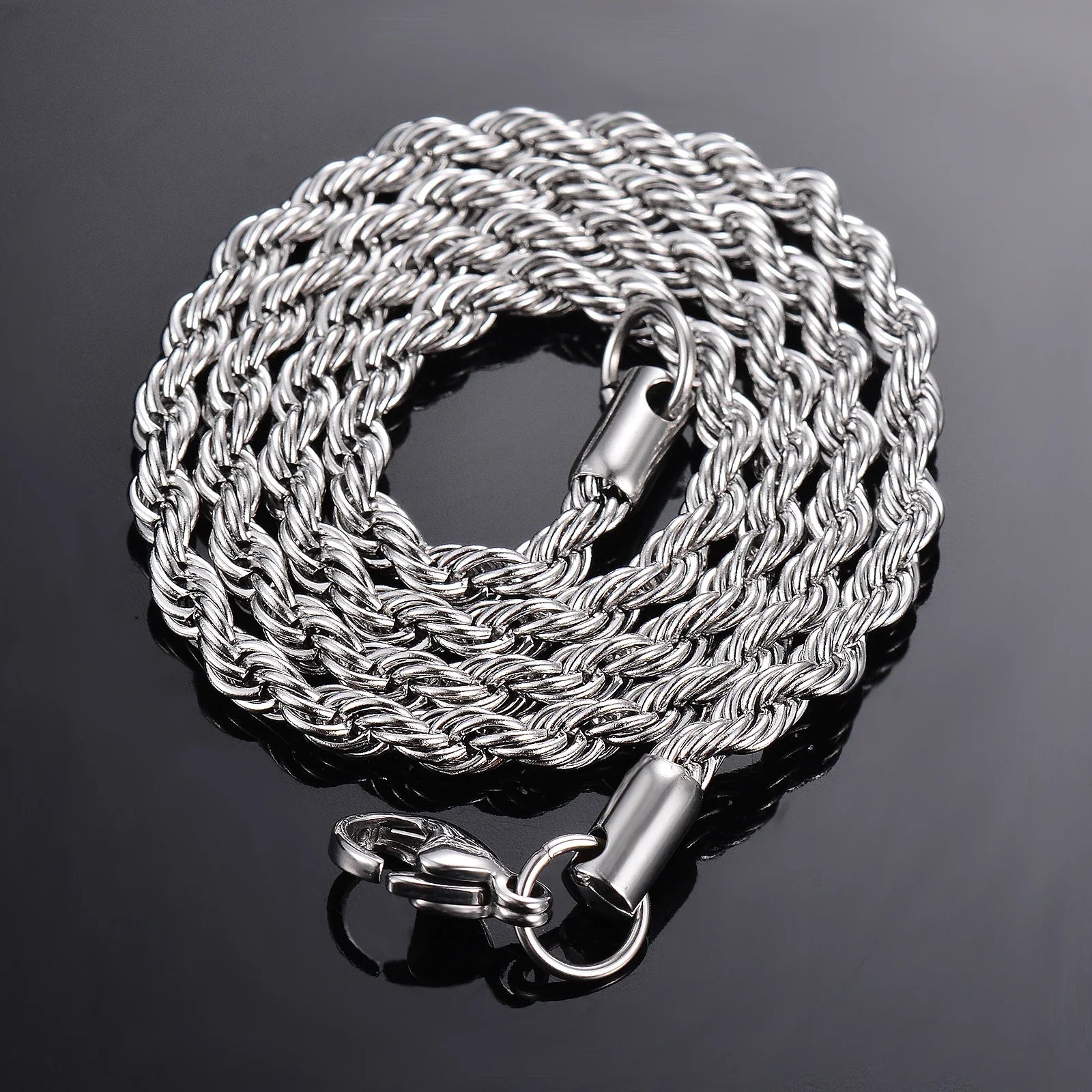 925 Sterling Silver Rope Chain Necklace/Bracelet for Men & Women – 2mm/3mm/4mm Fashion Jewelry