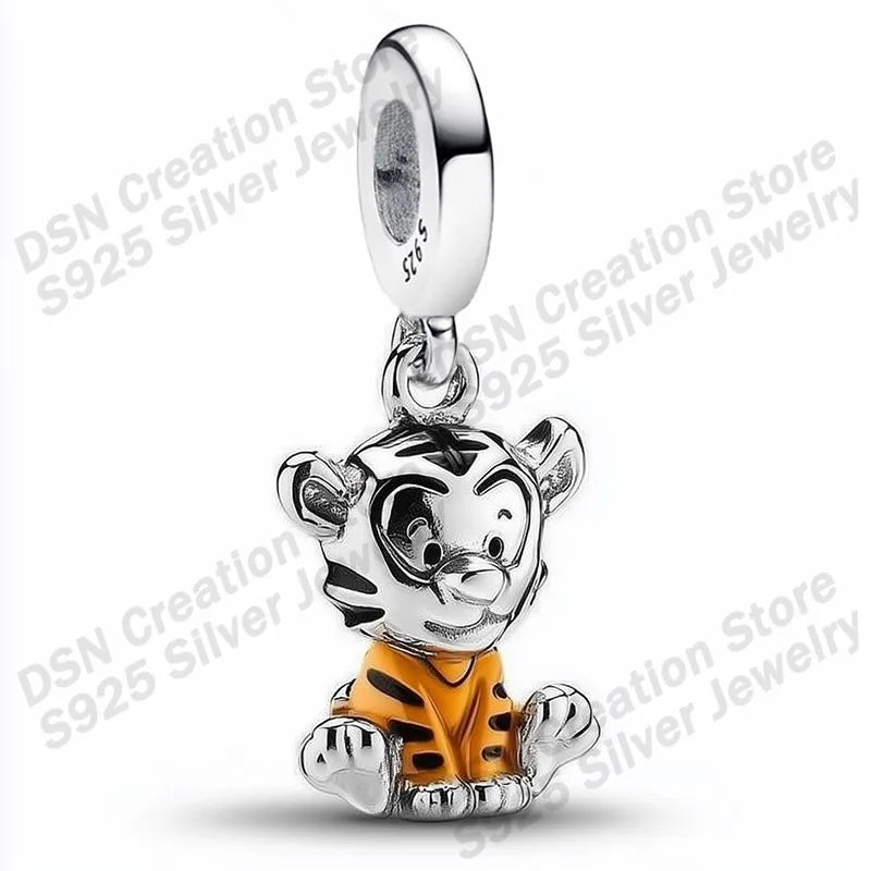 925 Sterling Silver Disney Charms | Stitch, Mickey & Cheshire Cat Beads for Original Bracelet Halloween Jewelry Gift
