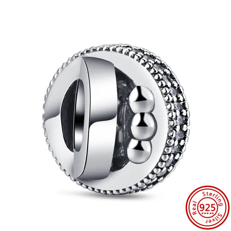 925 Sterling Silver Heart Pave Zircon Family Tree Charm | Fits Original Bracelet Women’s Luxury Jewelry Gift