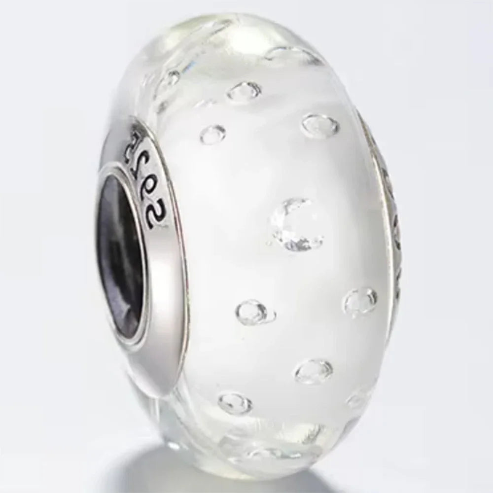 Original Murano Glass 925 Sterling Silver Butterfly Flower Leaf Rainbow Charm Bead | Cosmic DIY Bracelet Jewelry Gift for Women