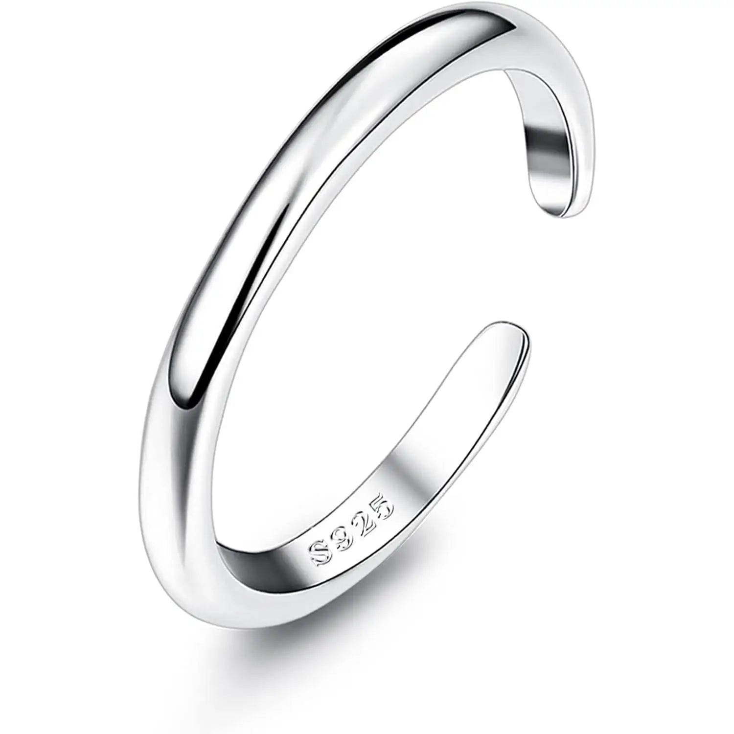 Fansilver S925 Sterling Silver Adjustable Toe Rings for Women – White Gold Plated Flower Summer Beach Foot Jewelry