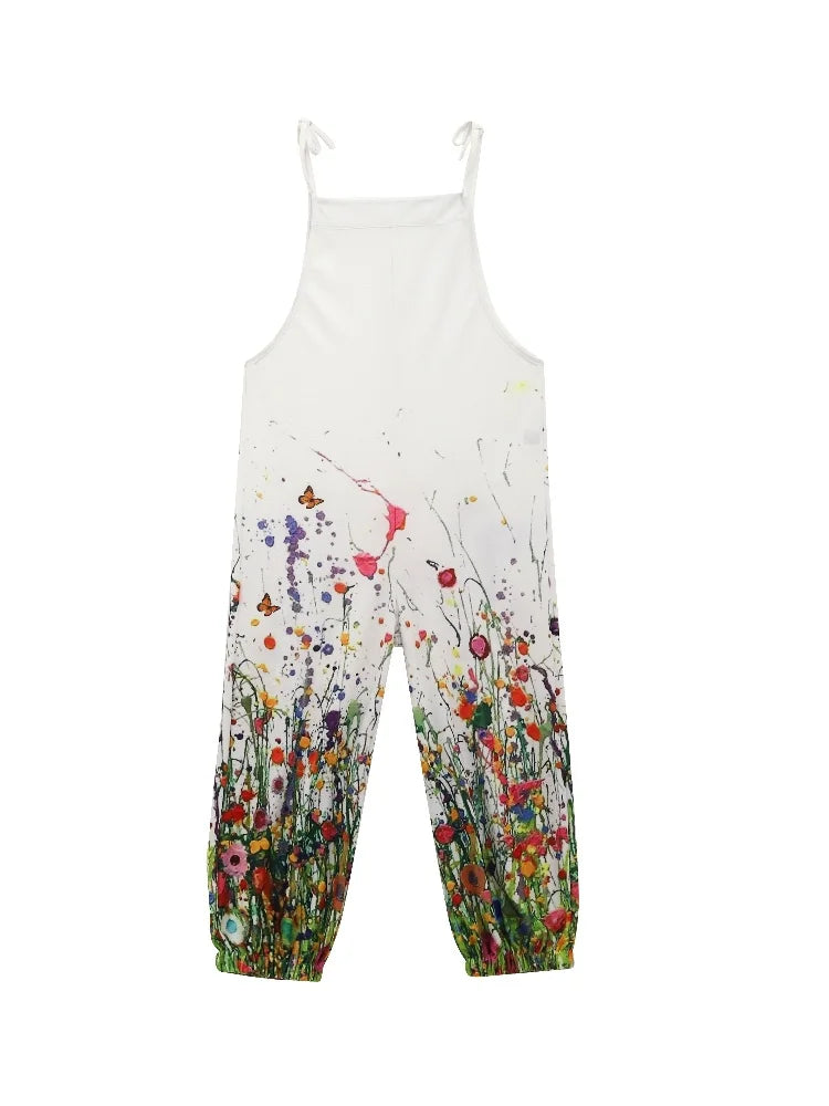 New Women's Strawberry Printed Jumpsuit – Cute Casual Summer Suspenders Set, Loose & Comfortable