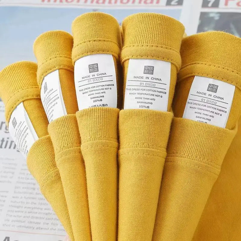 Loose Fit Pure Cotton T-Shirt | Korean Style Round Neck Basic Top | Unisex Layering Tee in Purple