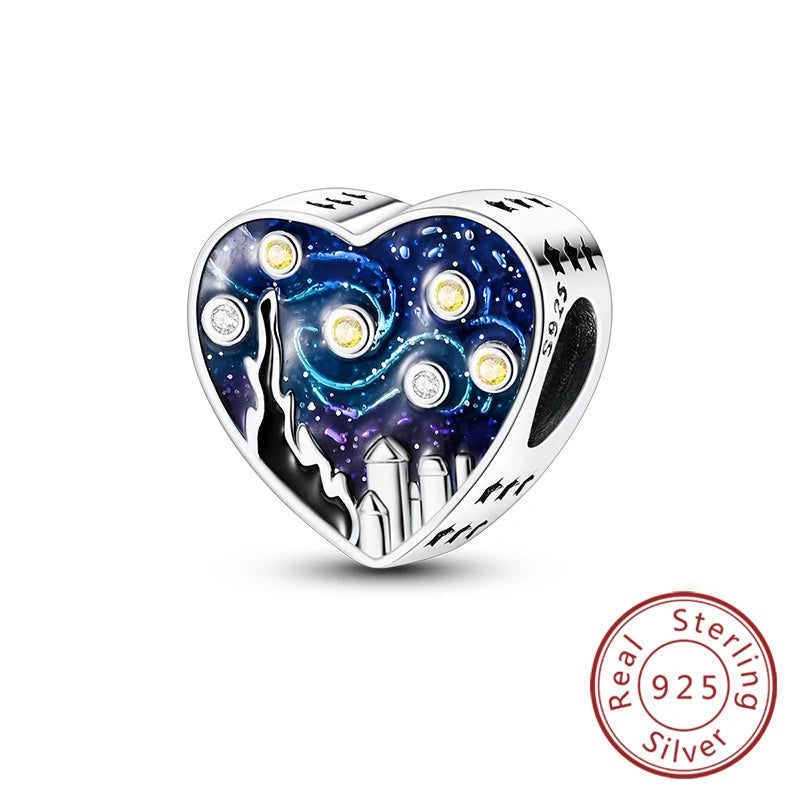 New Love Heart Shaped 925 Sterling Silver Charms – Family & Friendship Charm Beads Fit Original Bracelets for Women