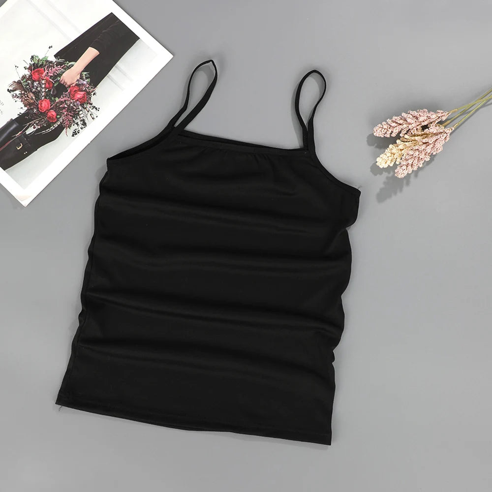 Summer Sexy Black Camisole | Women’s Sleeveless Tank Top Fitness Vest