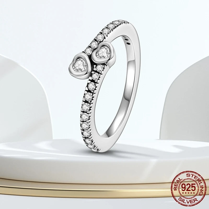 925 Sterling Silver Cocktail Ring Set for Women | CZ Zircon Pave Bridal Wedding & Engagement Jewelry