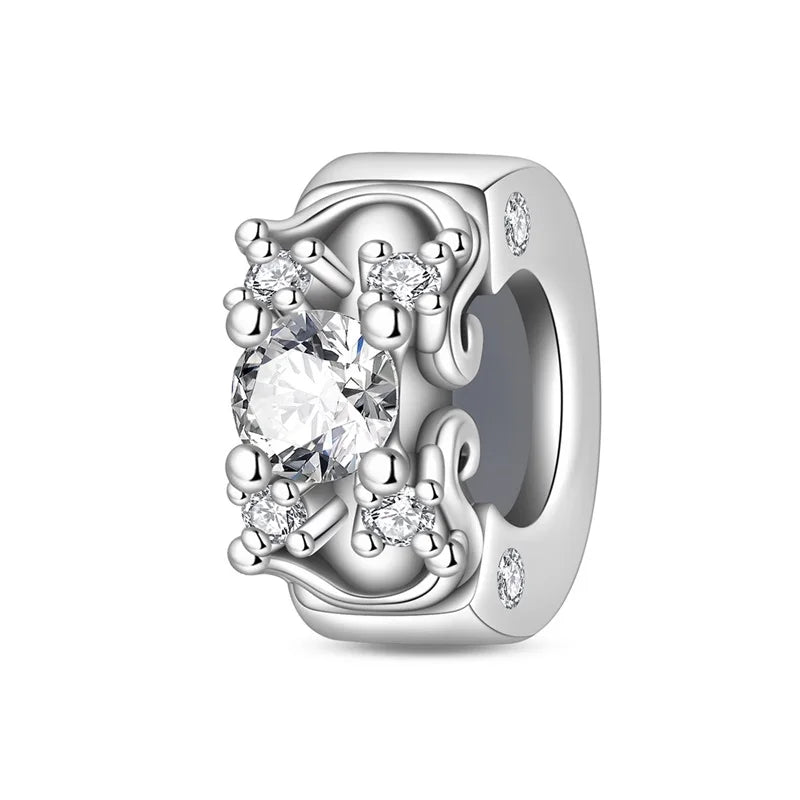 925 Sterling Silver Silicone Spacer Beads & Safety Chain | Clasp Charms Fit Original Pandora 3mm Bracelet – Women’s Jewelry