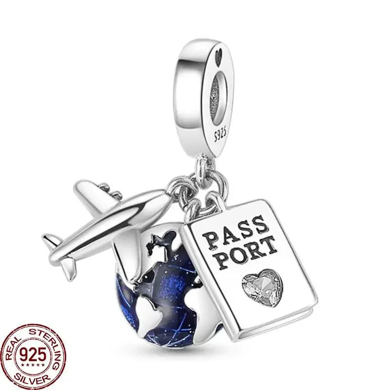 925 Sterling Silver Star Moon Safety Chain Charm | Pandora Fit Jewelry