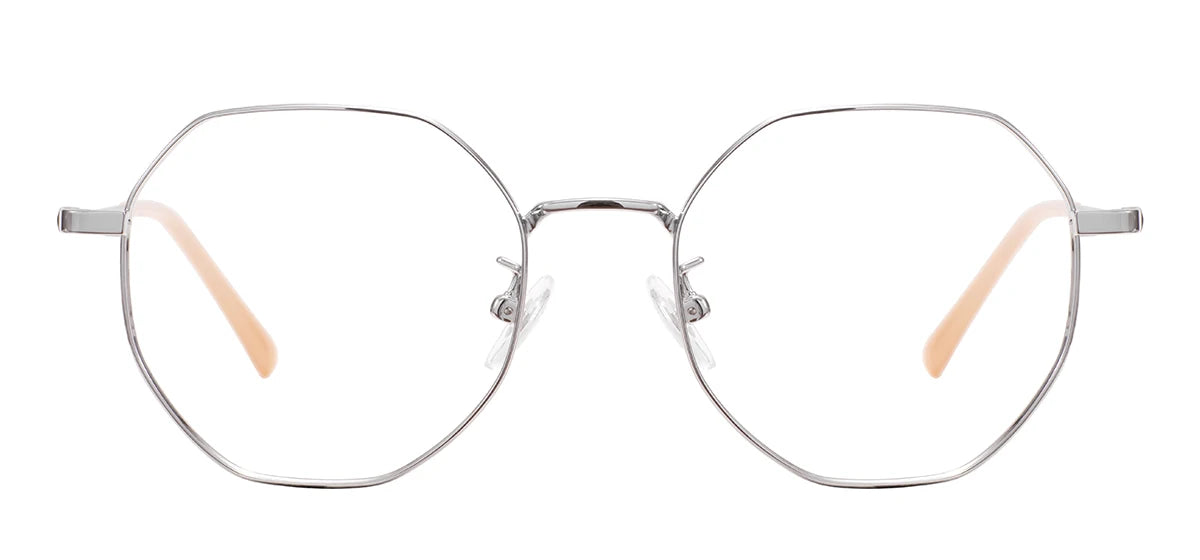 Geometric Colorful Round Glasses – Unisex Metal Full Rim Stylish Eyewear for Prescription Lenses