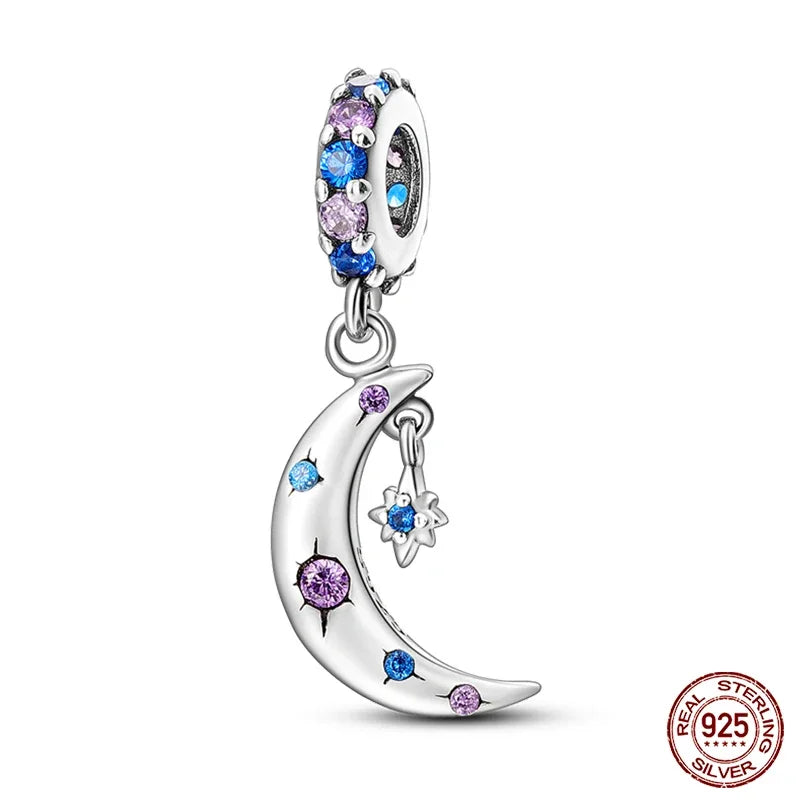 925 Sterling Silver Number & Puppy Family Beads Pendant | Fit 4mm Hole Bracelets