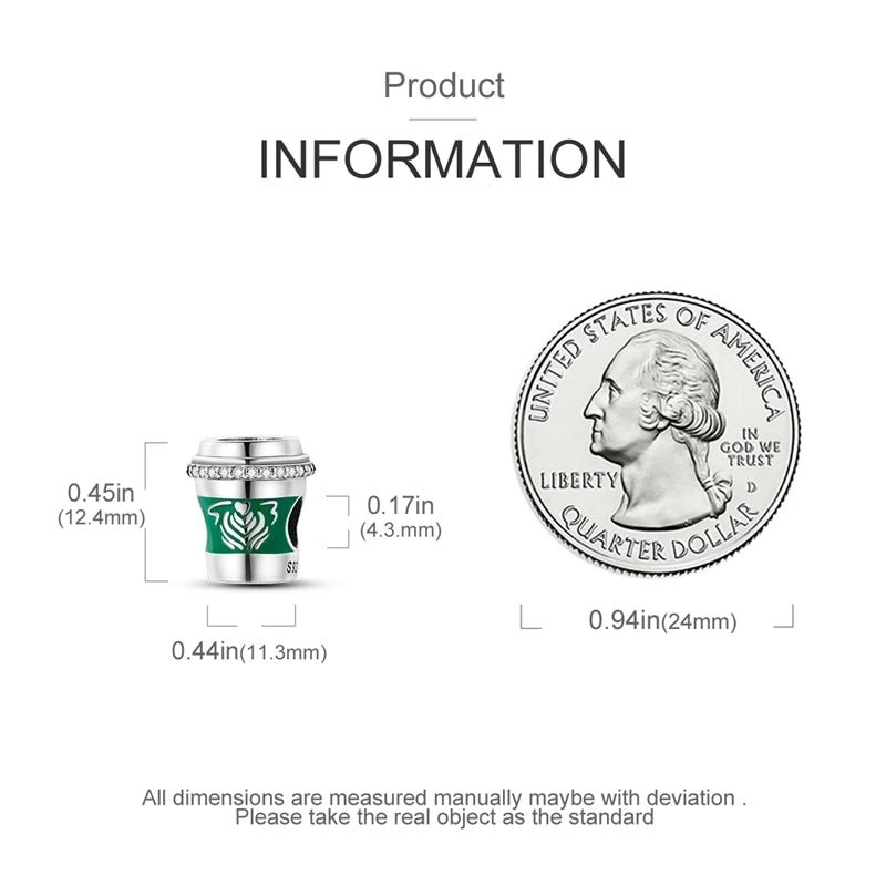 925 Sterling Silver Dessert Afternoon Tea Charm – Coffee, Cake, Pizza & Fries Beads Fit Original Pandora Bracelet DIY Jewelry