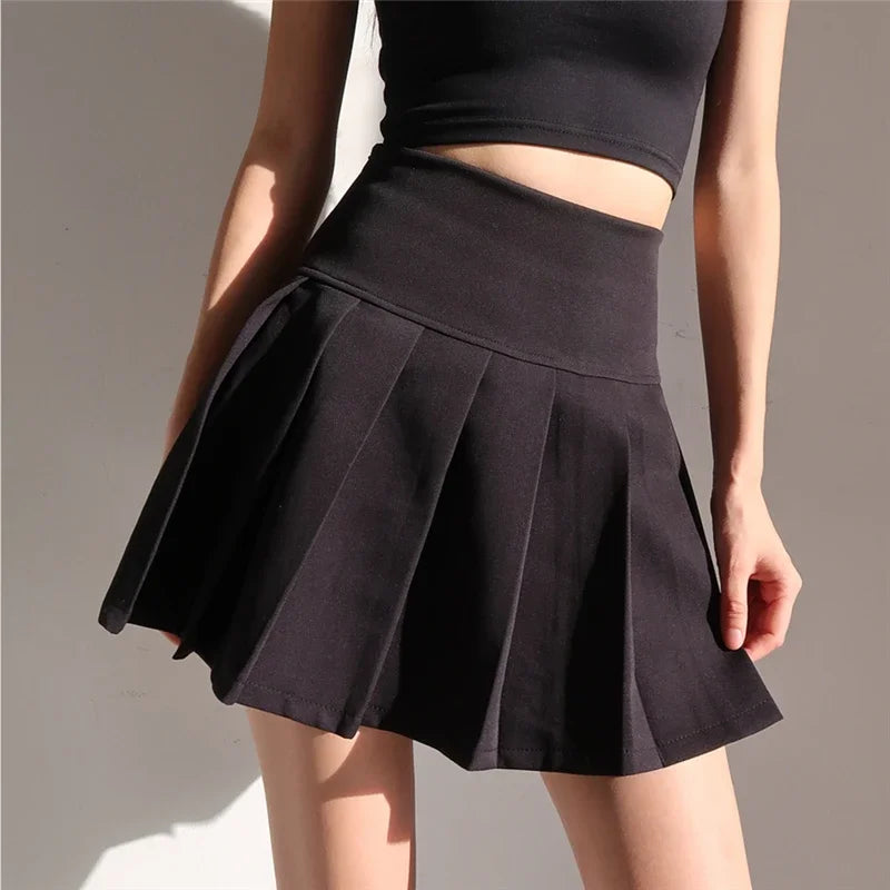 American School Y2K Style High Waist Pleated Mini Skirt – Summer Sexy Hotsweet Short Skirt for Women 2024