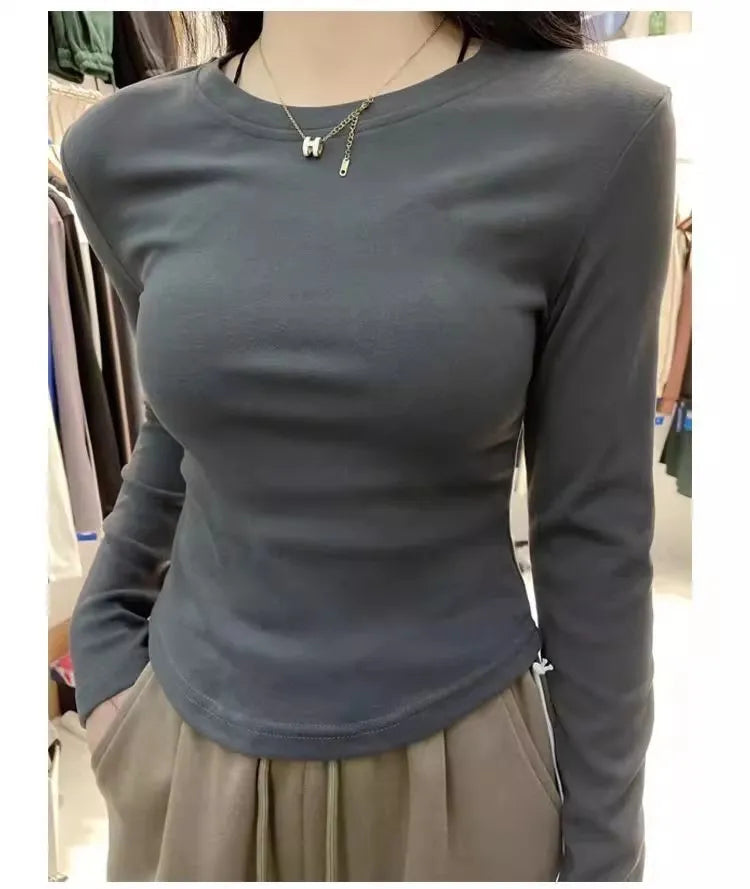 Women's Double-Sided Camere Slim Fit Long Sleeve Base Layer Top ❄️ Inner Wear T-Shirt 👚 Winter Tight Fit