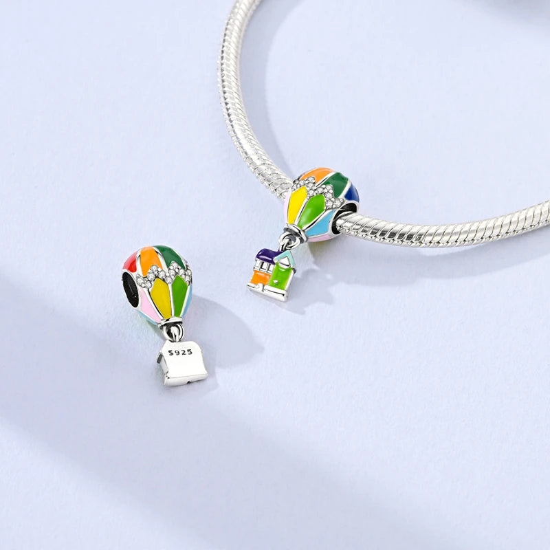 925 Sterling Silver Colorful CZ Zircon Dangle Charm | 2025 New Fashion Bead | Fits Pandora Bracelet | DIY Jewelry Gift