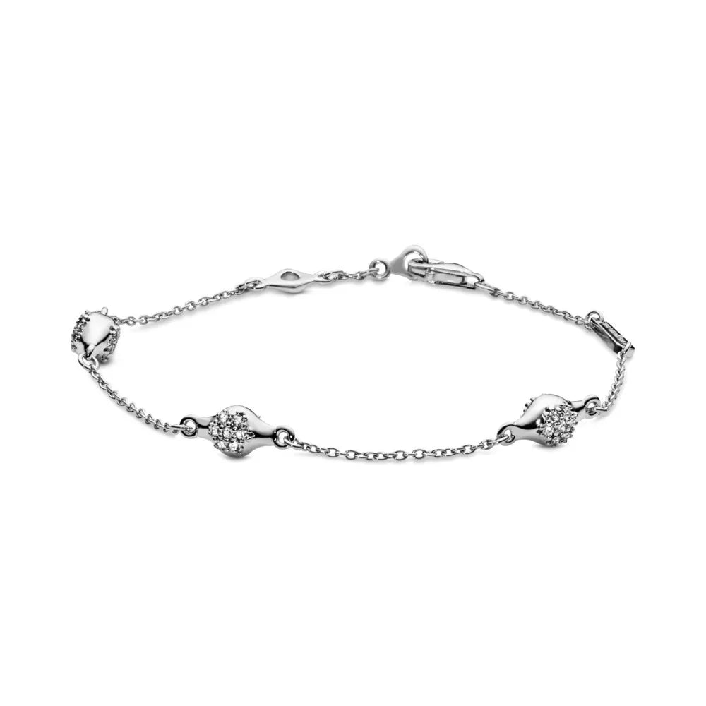 925 Sterling Silver Sparkling Heart Tennis Bracelet | Elegant Women’s Timeless Jewelry Gift