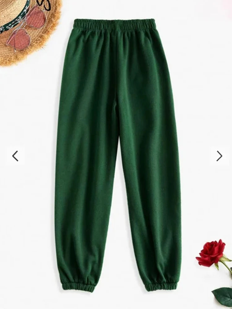 Women’s High Waist Sweatpants | Soft Stretchy Everyday Pants with Elastic Waistband | Casual Comfort Bottoms