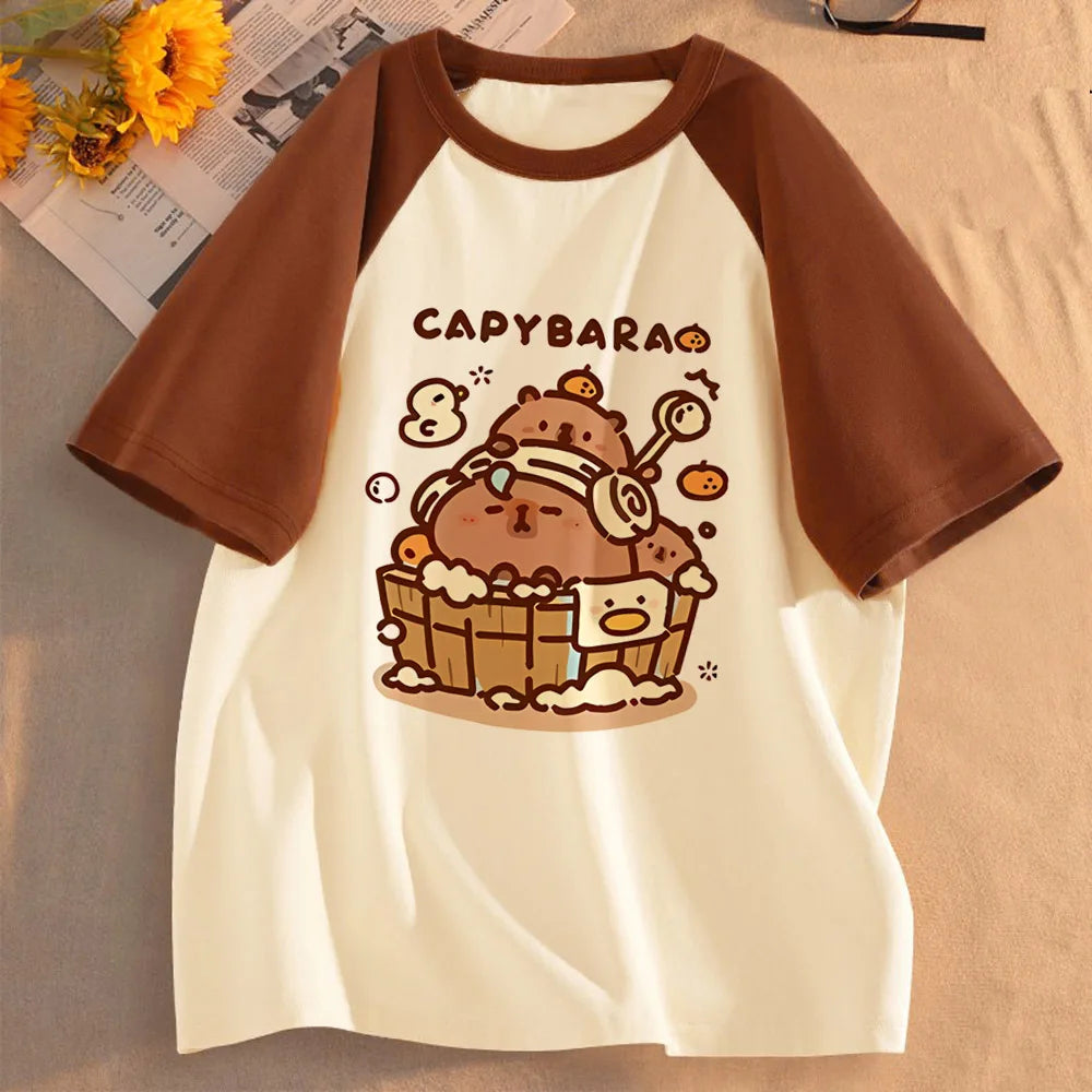 Funny Capybara T-Shirt | Unisex Summer Cute Animal Graphic Tee | Short Sleeve Streetwear Top