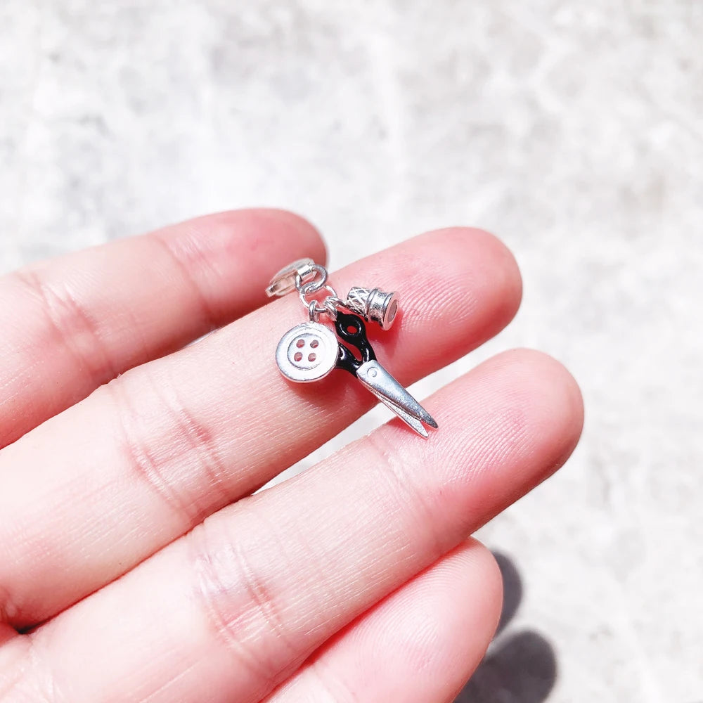 925 Sterling Silver Sewing Kit Charm Pendant | Fashion Jewelry Accessory | Unisex Gift
