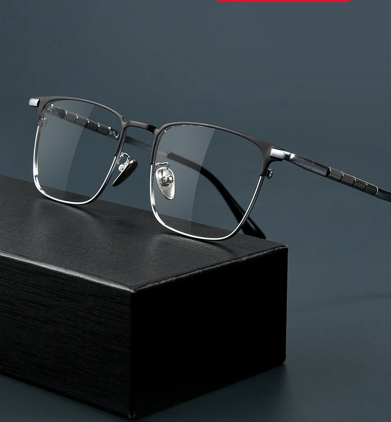 ZIROSAT 9009T Pure Titanium Full-Rim Prescription Glasses for Men – Lightweight Durable Eyewear