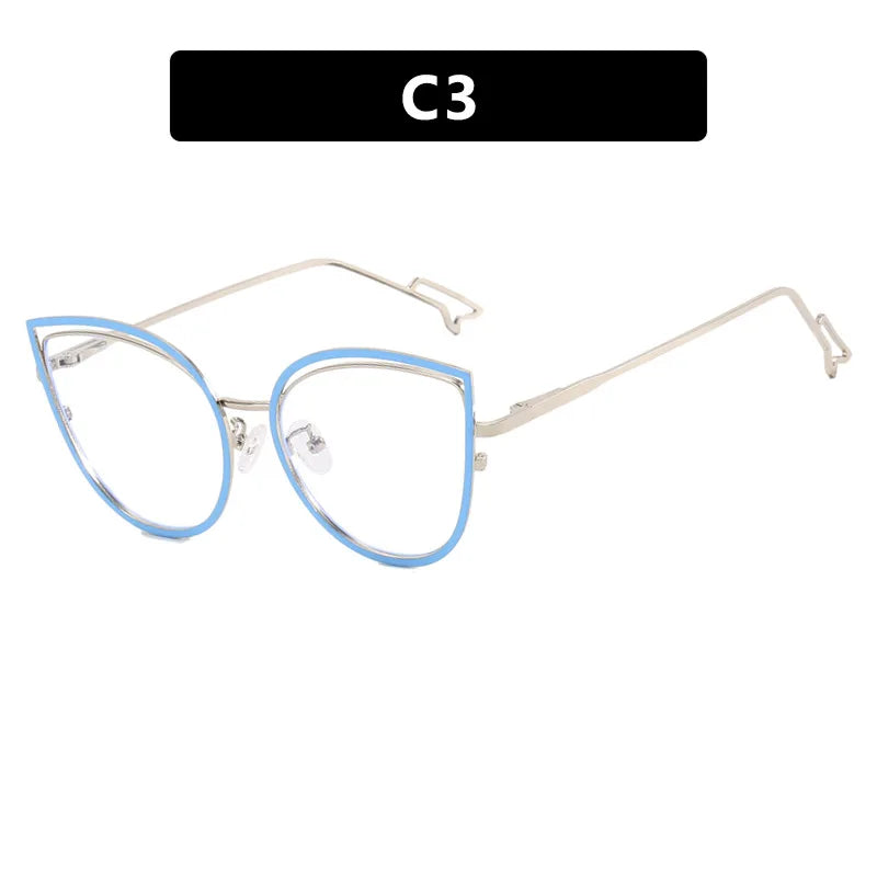TANOXI Anti Blue Ray Reading Glasses for Women – Ins Metal Business Sunglasses for Men | Cat Eye Goggle UV400 Oculos Sol