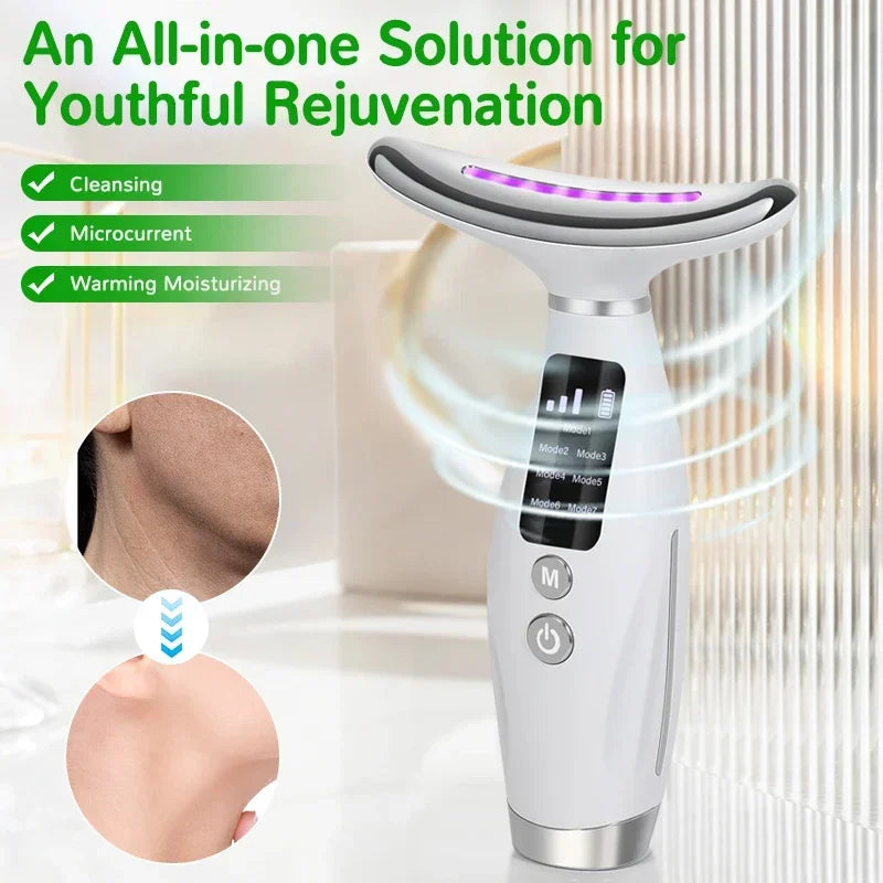 EMS Neck & Face Lifter – LED Photon Therapy Massager for Skin Tightening & Double Chin Removal