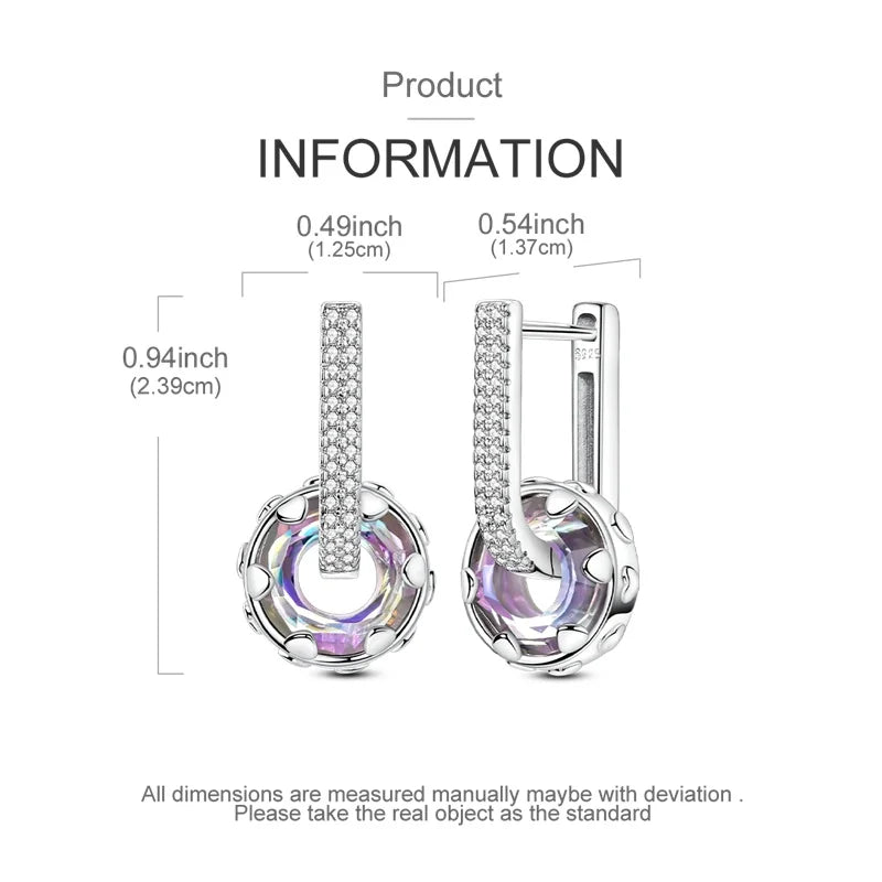 New Original 925 Sterling Silver Sweetheart Bow & Crab Ocean Earrings | Donut Zircon Round Design Women’s Fine Jewelry