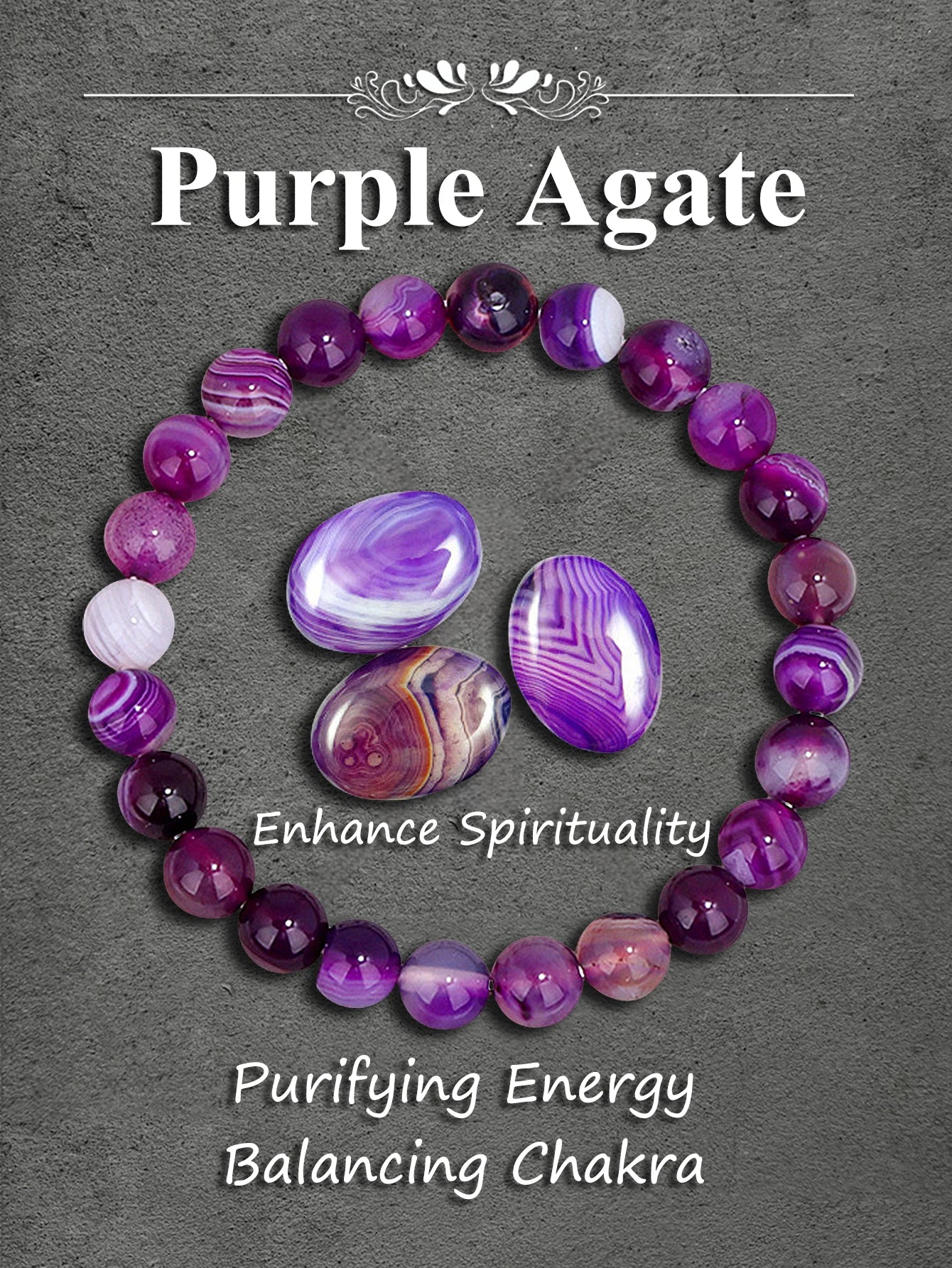 Original Pink Zebra Stone Bead Bracelet – Natural Reiki Healing Crystal Jewelry for Positive Energy & Balance Women Men