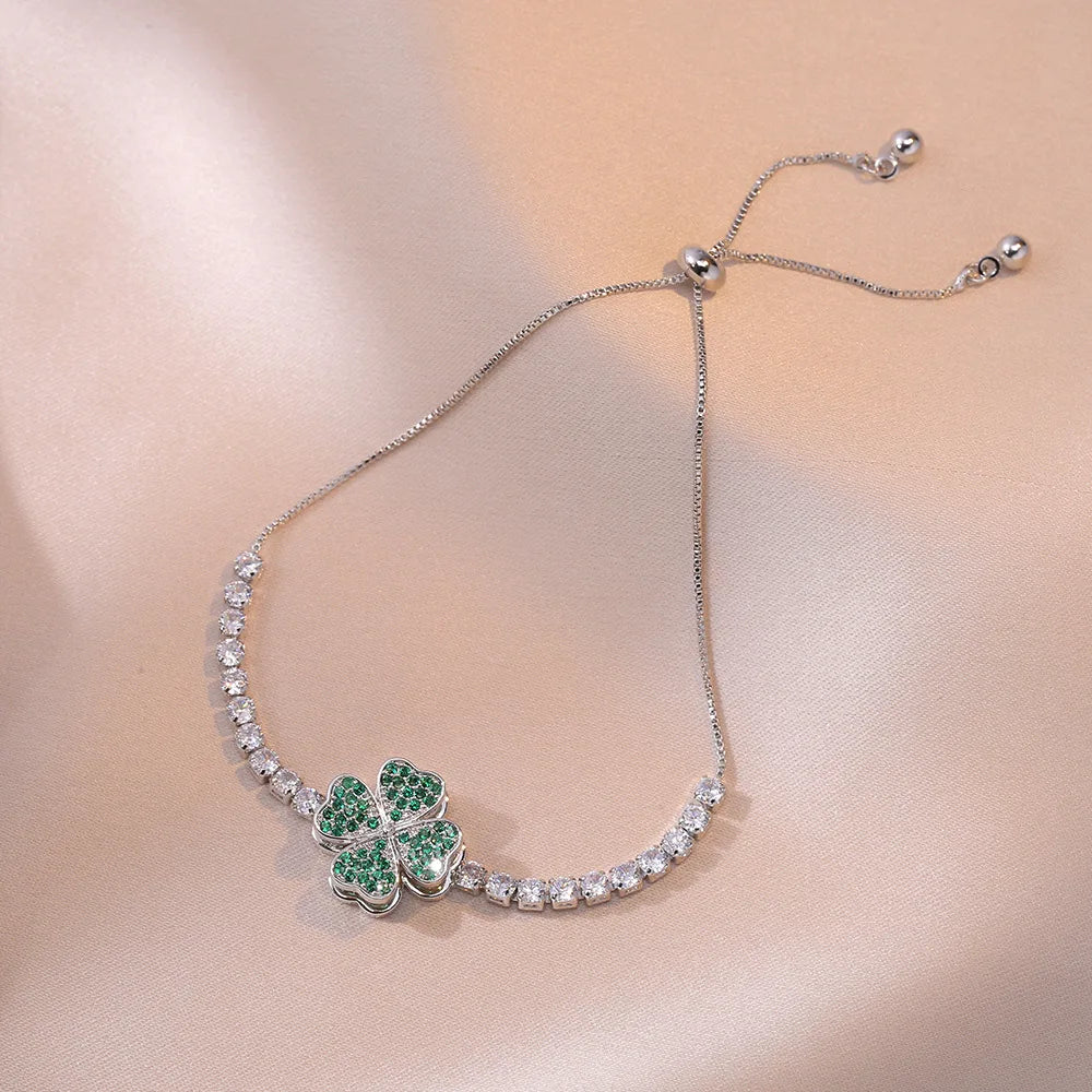 Multicolor Heart Charm Bracelet 💖 Titanium Steel Rhinestone Jewelry