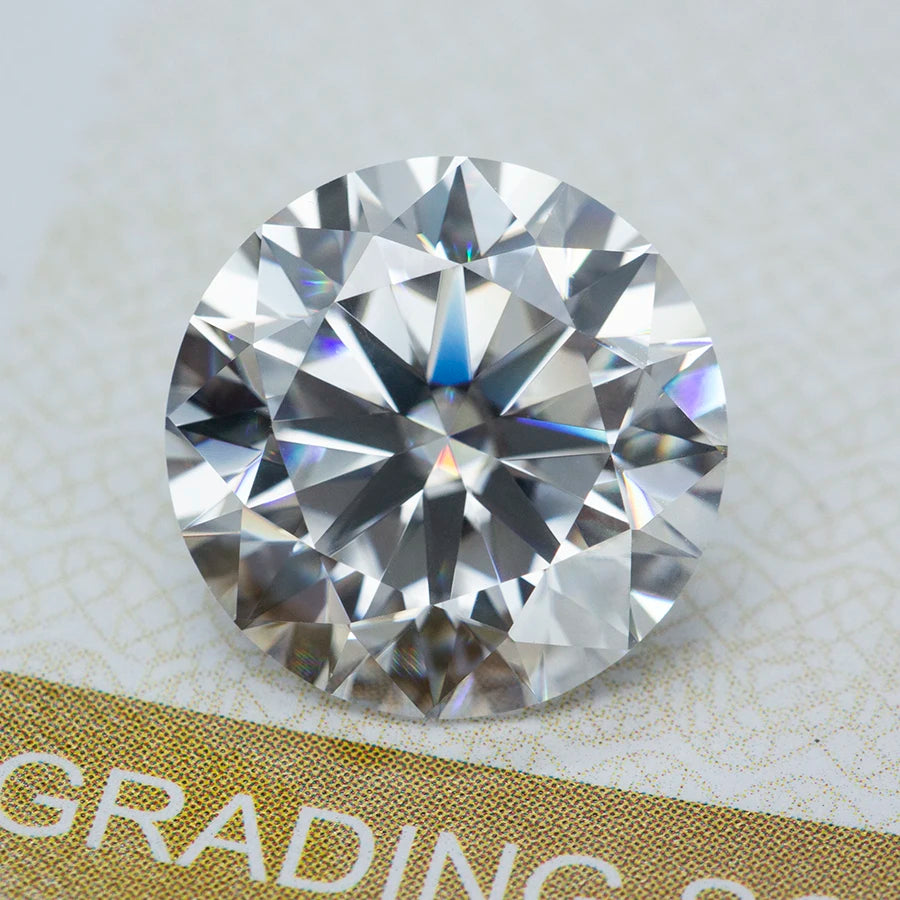 Super White D Color Moissanite Loose Stone – 0.1 to 20 Carat Round Cut 3EX – Pass Diamond Tester with GRA Certificate