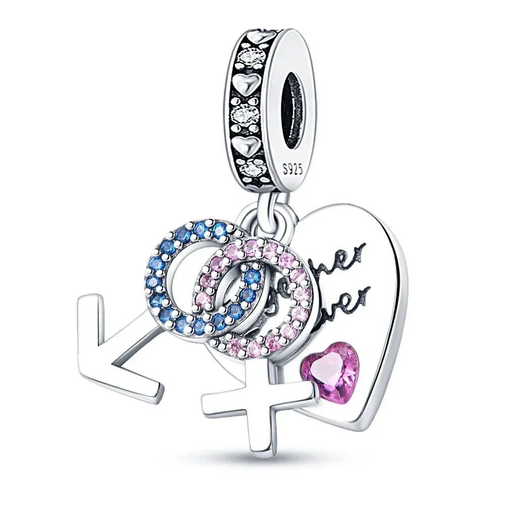 2025 Hot Sale 925 Sterling Silver CZ Pave Mother’s Embrace Dangle Charm | Fit Original Pandora Bracelet DIY Jewelry