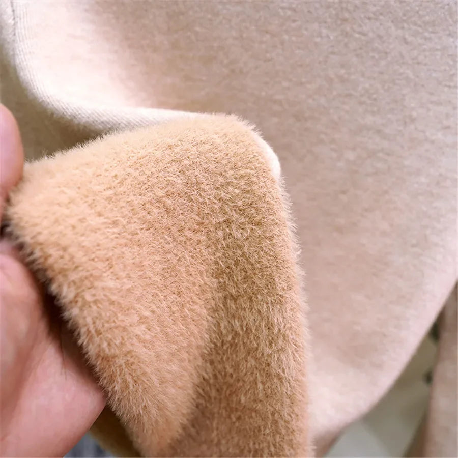 Women Winter Thicken Turtleneck Sweater – Slim Knit Plush Velvet Lined Warm Pullover Jumper