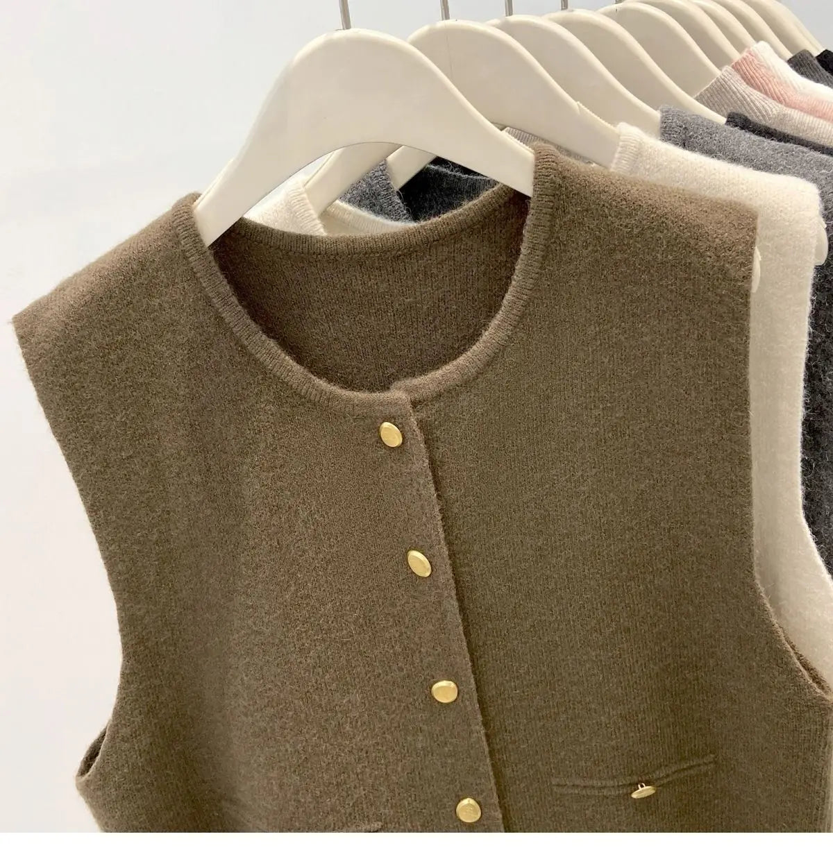 Women’s Knit Vest Cardigan Sweater | Sleeveless Button-Up Round Neck Casual Fashion Top