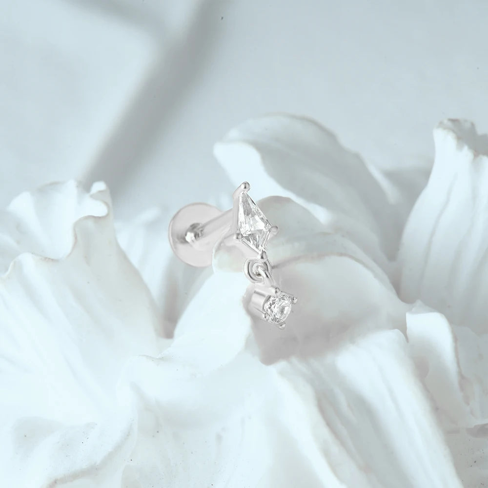 Aide 925 Sterling Silver Geometric Multi Piercing Stud Earrings for Women – K Gold Tassel Elegant Jewelry Gift