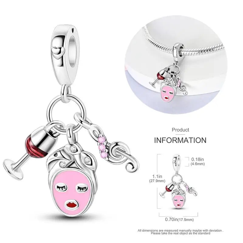 925 Sterling Silver Flying Bird & Butterfly Safety Chain Charm Beads for Original 3mm Bracelet – DIY Jewelry Gift