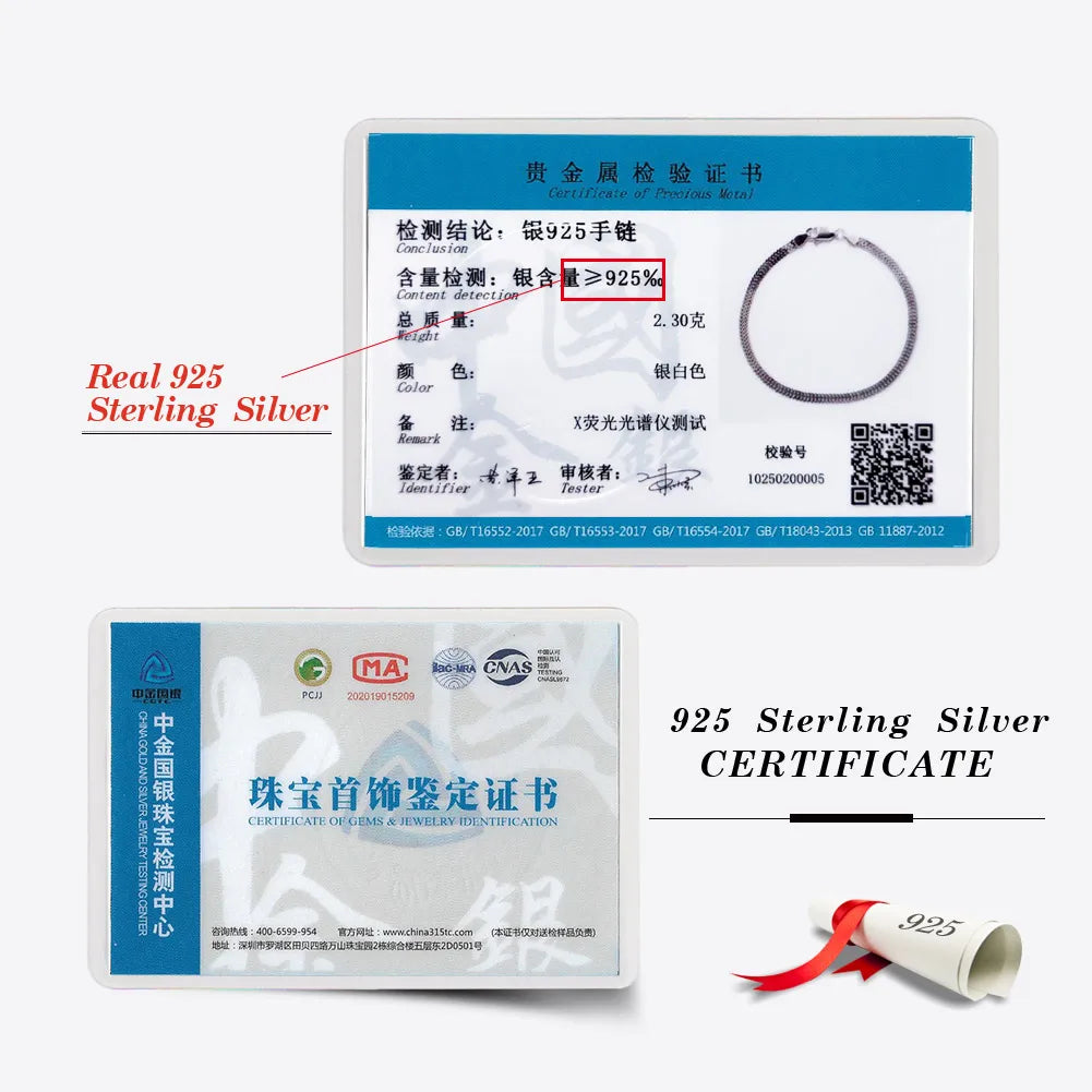 Rinntin 925 Sterling Silver 2.8mm Flat Mesh Chain Bracelet – Unisex Daily Wear