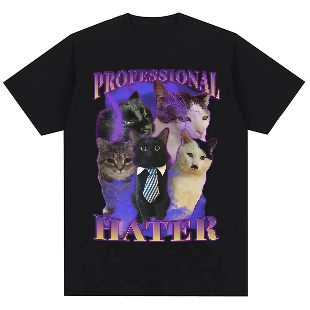 Funny Cat Meme T-Shirt for Women – Cute Short Sleeve Round Neck Streetwear Tee