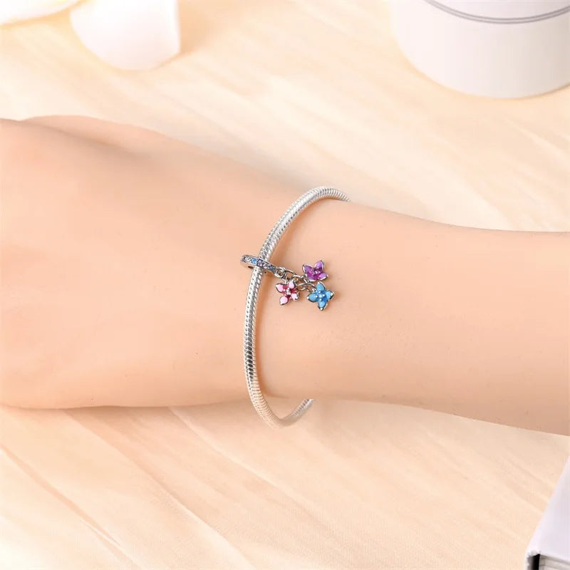 2025 925 Silver Daisy Tulip Pansy Flower Charms Bead | Fit 3mm Original Bracelets DIY Jewelry Gift