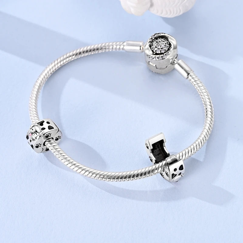 925 Sterling Silver Animal & Love Charms | Cat, Elephant, Bear, Swan & Easter Egg Beads Fit Original 3mm Bracelets DIY Jewelry