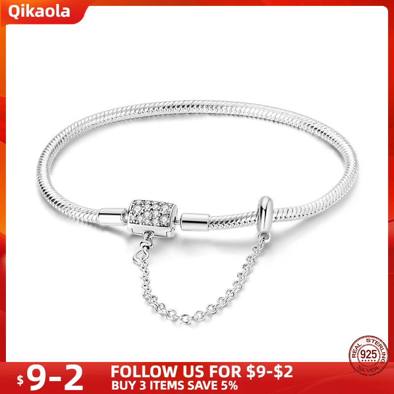 S925 Sterling Silver Snake Bone Chain Bracelet | Pandora Fit DIY Jewelry