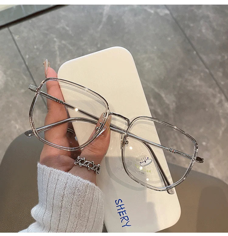 Transparent Computer Glasses – Unisex Polygon Frame Anti Blue Light Eyewear | Optical Spectacle Eyeglass