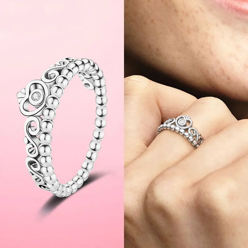 925 Silver Stackable Infinite Heart Daisy Flower Ring for Women | Sterling Silver Brand Jewelry Gift