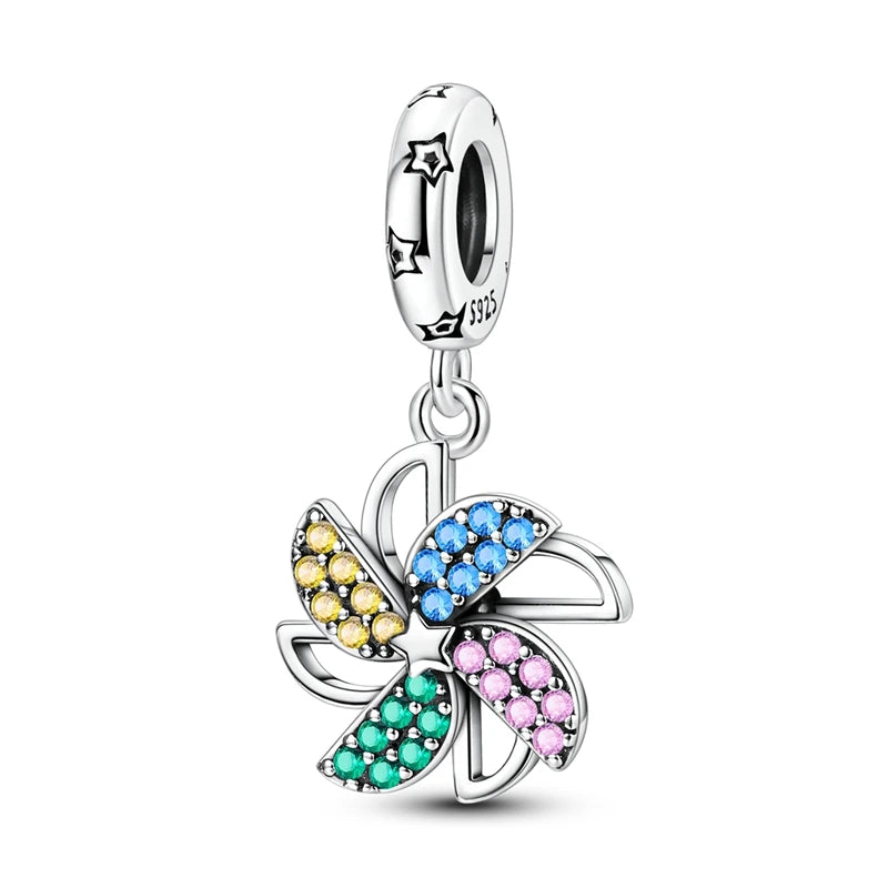 2025 925 Silver Daisy Tulip Pansy Flower Charms Bead | Fit 3mm Original Bracelets DIY Jewelry Gift