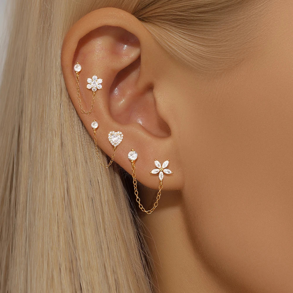 CANNER 925 Sterling Silver Horse Eye Tassel Zircon Drop Earrings – Minimalist Geometric Jewelry for Women