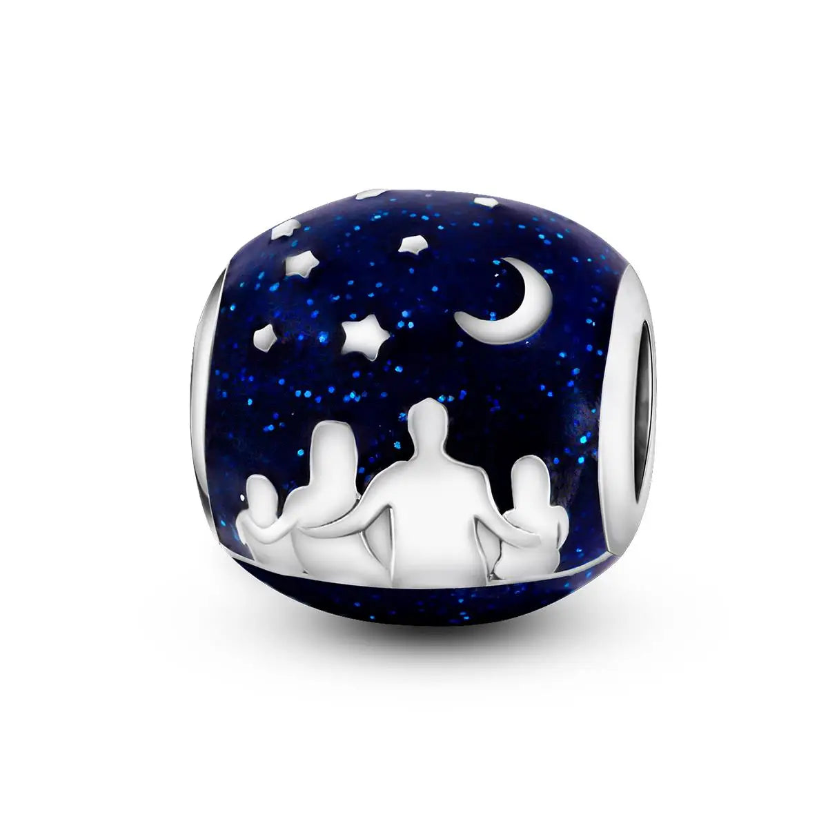 Silver Plated Colorful Glowing Moon & Stars Rainbow Dangle Charms | Fit Original Bracelet & Necklace | Women’s Jewelry Beads