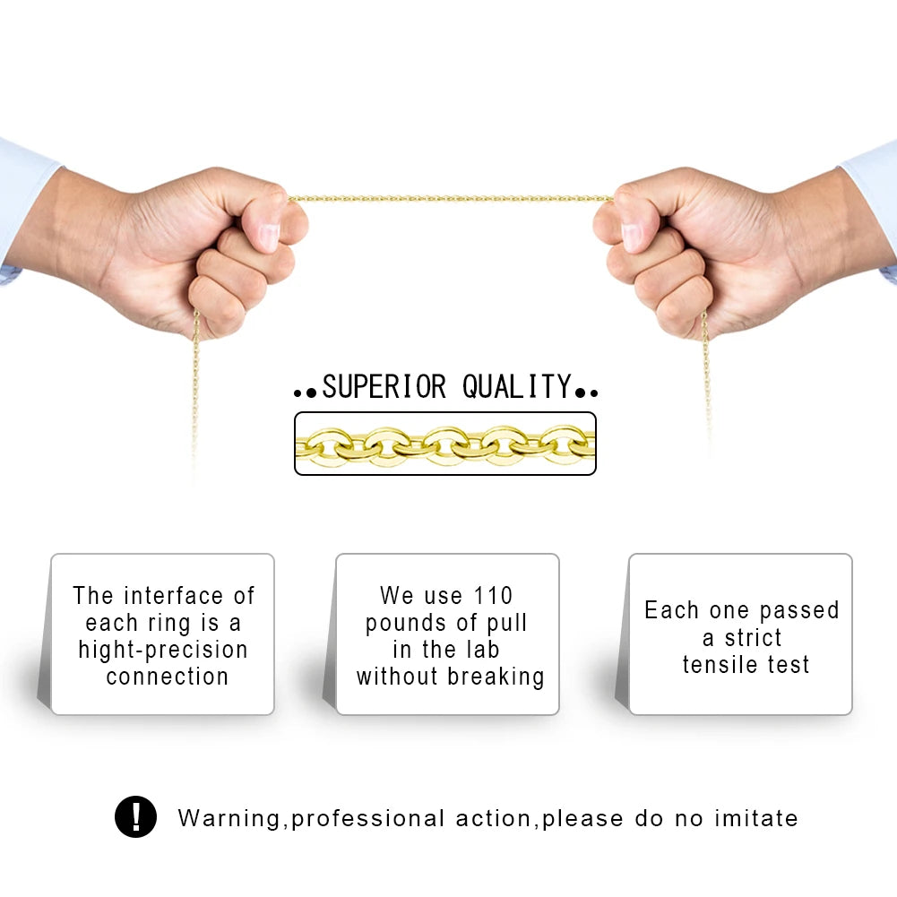 KISS MANDY 14K Gold 925 Sterling Silver 1.0mm Cable Chain Necklace – Handmade Elegant Jewelry for Women SC06