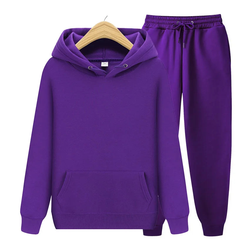 Women’s Hoodie & Pants Set 🍂 Autumn Winter Solid Color Pullover Suit ✨