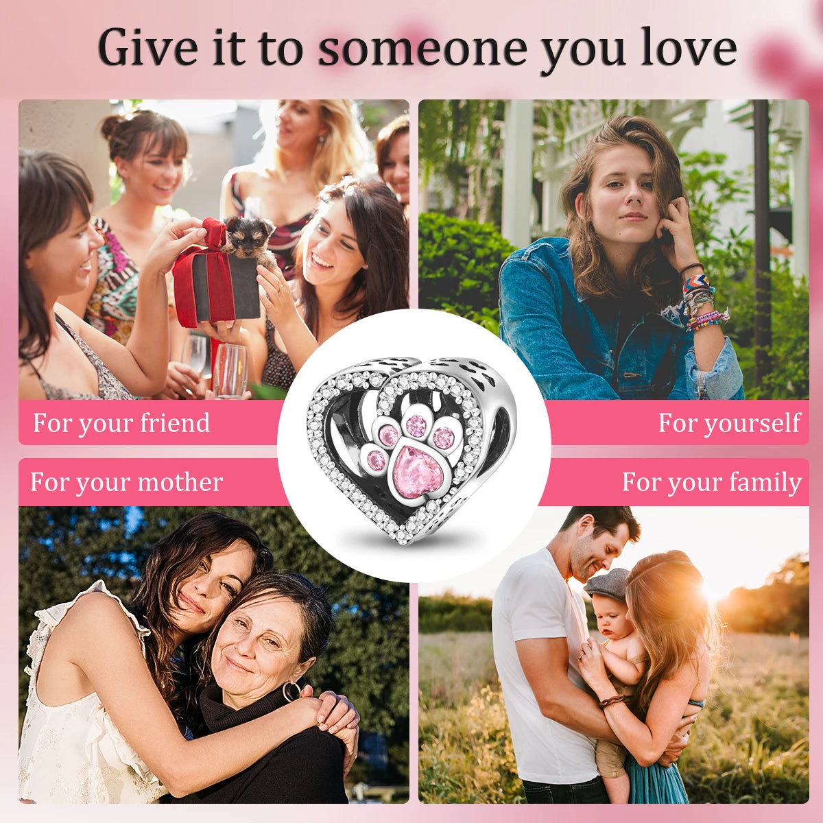 S925 Silver Heart Love Mom Infinity Charm | Dangle Bead Fit Bracelet Jewelry Mother’s Day Gift