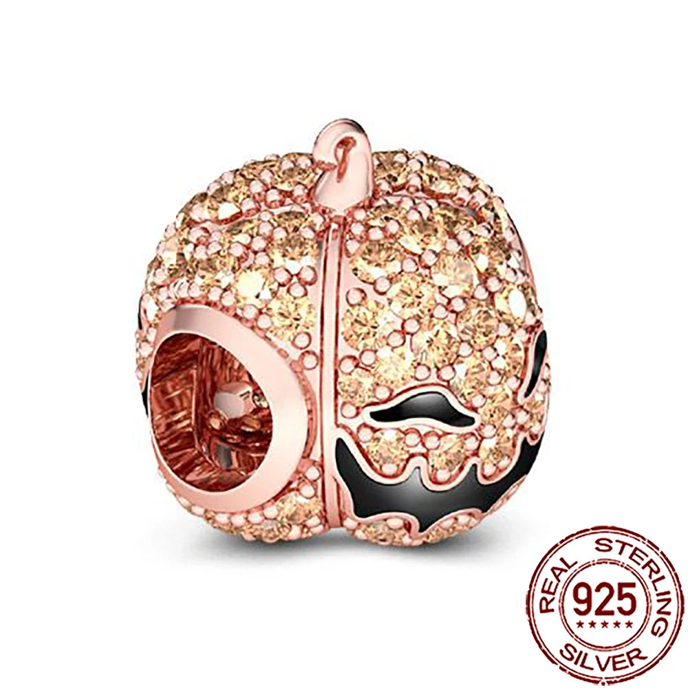 Gothic 925 Sterling Silver Grim Reaper Skull Charm Bead Fit Pandora Bracelet